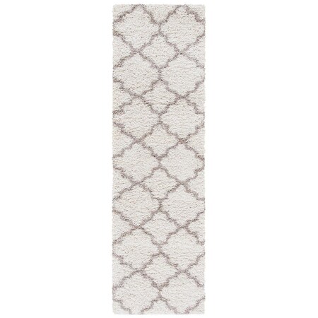 Safavieh 2 ft. 3 in. x 8 ft. Hudson Shag Power Loomed Runner Area Rug; Ivory & Beige SGH282E-28